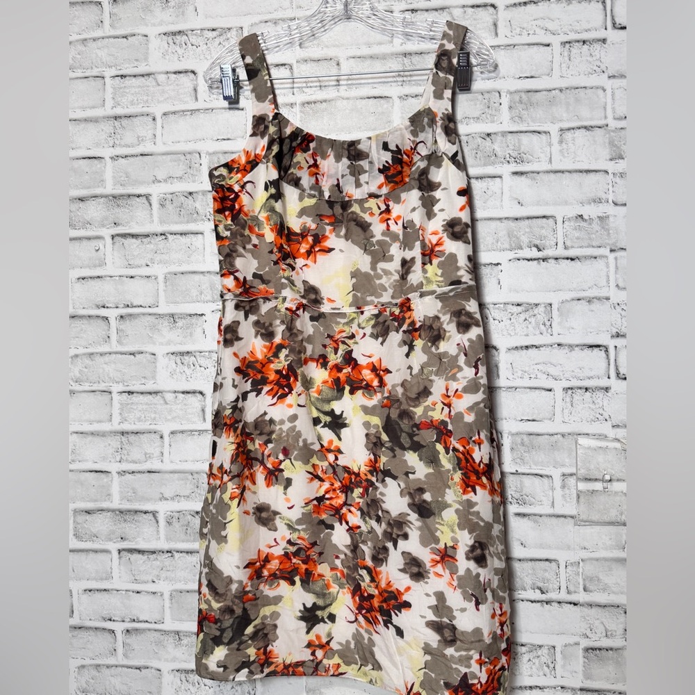 Banana Republic Floral Sleeveless Dress cotton and silk mini side zip